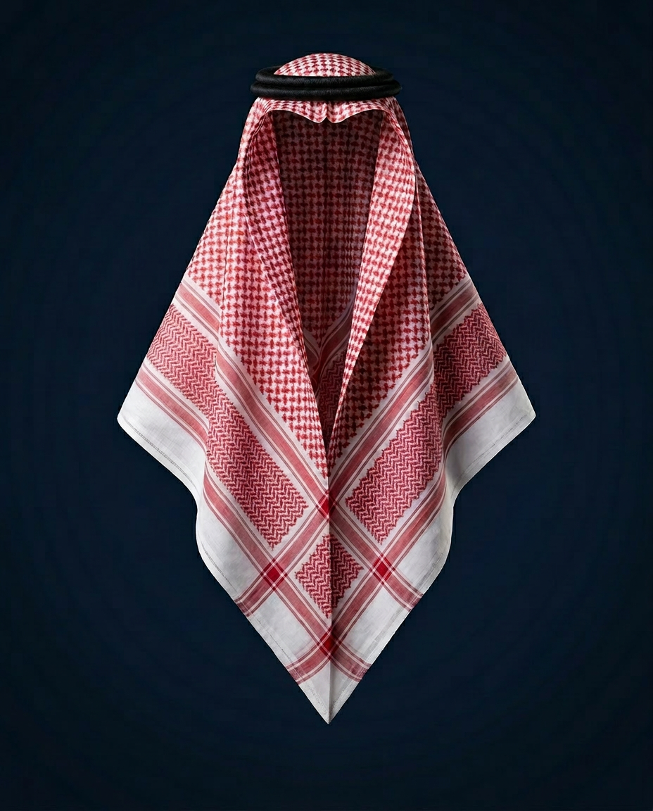 الشماغ الإنجليزي الأحمر VIP - قطن إنجليزي 100%